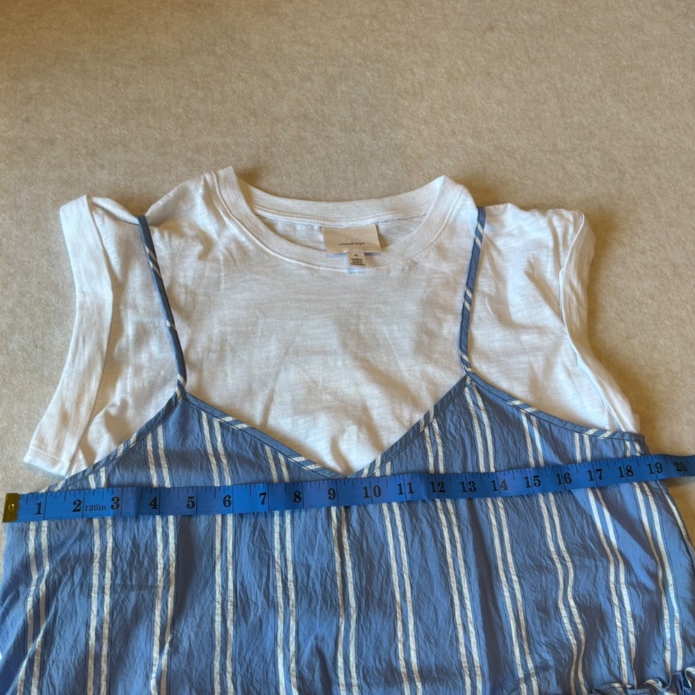New Cinq a Sept Top Samantha Two Piece Blue Stripe Set Size Medium - Picture 10 of 12